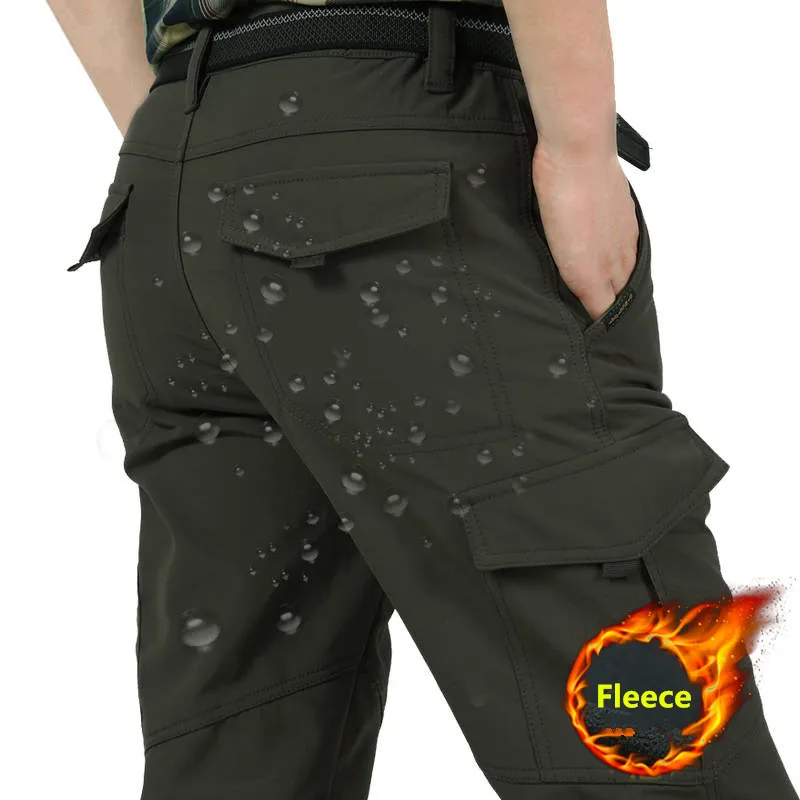 Winter Clothing Layers - ฤดูหนาวหนากางเกงผู้ชาย Double Layer ขนแกะแคชเมียร์ Overalls คุณภาพสูงชายลวงตากางเกงสบายๆกางเกง