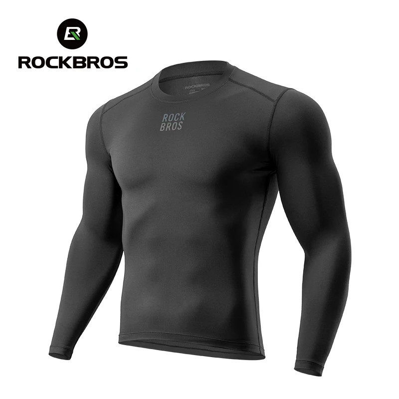 Winter Clothing Layers - ROCKBROS ชุดเสื้อผ้าสำหรับปั่นจักรยานฤดูหนาวแบบอุ่น ชุดชั้นในกันหนาวแบบขนแกะ แขนยาว ชุดกีฬา ป้องกันลม