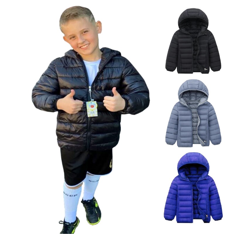 Winter Clothing Kids - แจ็กเก็ตขนเป็ดน้ำหนักเบามีฮู้ดสำหรับเด็กนักเรียนวัยรุ่นเด็กหญิงเด็กชายลำลองกีฬากลางแจ้งเสื้อผ้าคอตตอนให้ความอบอุ่นในฤดูใบไม้ร่วงฤดูหนาว