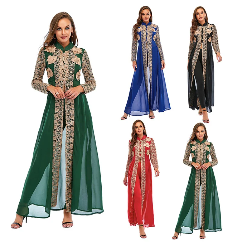 Winter Clothing Dubai - 2025 ใหม่ผู้หญิงมุสลิมชุดวันหยุดเสื้อผ้าอิสลาม Marocan Caftan Elegant มุสลิม