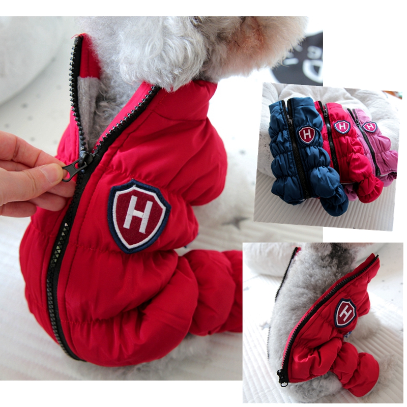 Winter Clothing For Babies - ซิปหิมะ Unisex สุนัขกันน้ํา Overalls สีฟ้าสีม่วงสัตว์เลี้ยงลงเสื้อ S