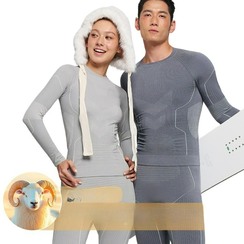 Winter Clothing Layers - ชุดชั้นในสำหรับปีนเขาและเล่นสกีกลางแจ้ง แห้งเร็ว ทำจากขนแกะเมอริโน สำหรับผู้หญิง ฤดูใบไม้ร่วงและฤดูหนาว เสื้อผ้าชั้นในให้ความอบอุ่น