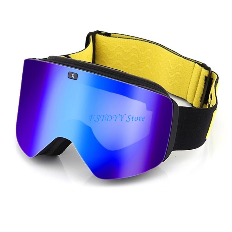 Snow Goggle Uv - G6DE แว่นตาสกีแม่เหล็กสโนว์บอร์ดกีฬาหิมะฤดูหนาวเลนส์สองชั้นแว่นตาสกีป้องกันหมอก UV สำหรับการป้องกันสเก็ต