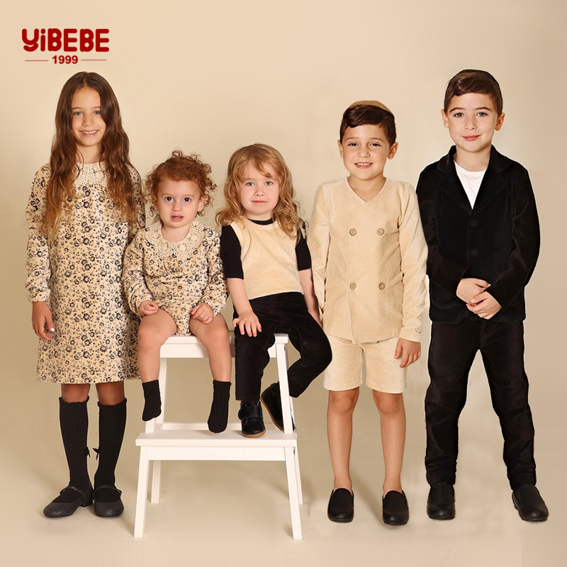 Winter Clothing Kids - AA-Family Clothing ชุดคอร์ดูรอยสุดหรู ชุดเสื้อเบลเซอร์และชุดรอมเปอร์สำหรับเด็กผู้ชาย และชุดเดรสรอมเปอร์สำหรับเด็กผู้หญิง พร้อมปกผ้าลูกไม้
