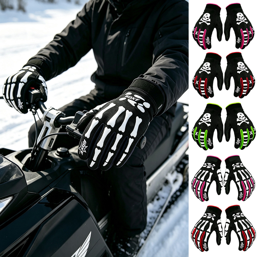 Knit Glove Touch Screen - ถุงมือป้องกันการลื่นสำหรับรถสโนว์โมบิล, ถุงมือทนต่อการสึกหรอที่รองรับการสัมผัสหน้าจอสำหรับกิจกรรมเบสบอล ล่าสัตว์ และเดินป่า
