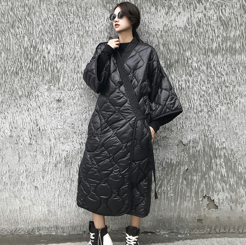 Traditional Winter Japanese Clothing - เสื้อคลุมกิโมโนสีดำแบบใหม่ปี 2026 เสื้อคลุมกิโมโนญี่ปุ่นแบบผูกเชือก เสื้อคลุมฮารอริทรงหลวม เสื้อแจ็คเก็ตบุนวมยาว เสื้อโค้ทยาวกันหนาวสำหรับผู้หญิง