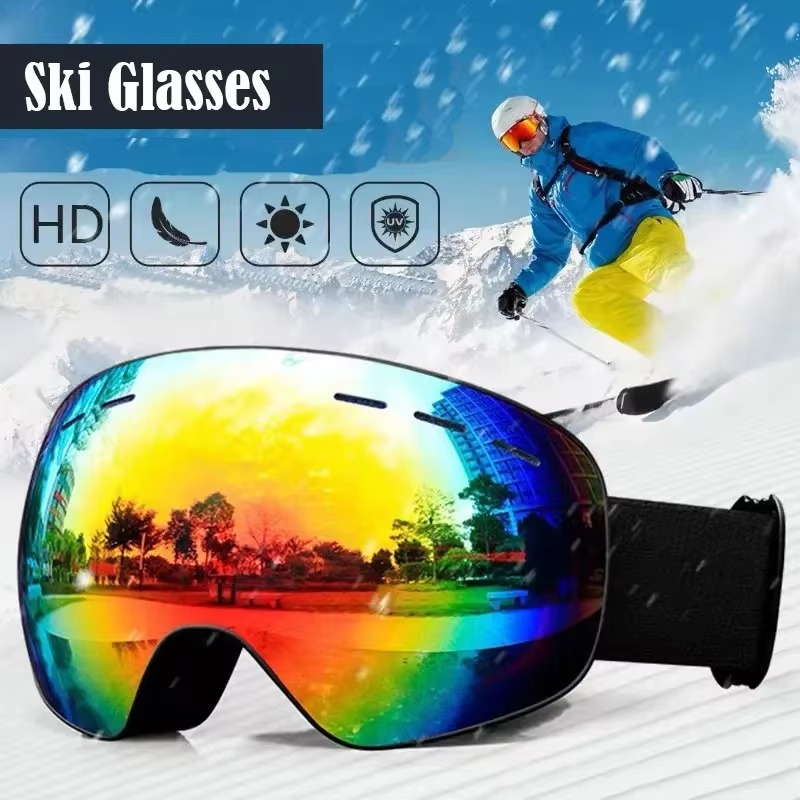 Snow Goggle Uv - กีฬากลางแจ้งแว่นตาสกีป้องกันรังสียูวีฤดูหนาวชายหญิงกีฬาหิมะแว่นตาป้องกันหมอกสโนว์บอร์ดเล่นสกีแว่นตากีฬาหิมะ