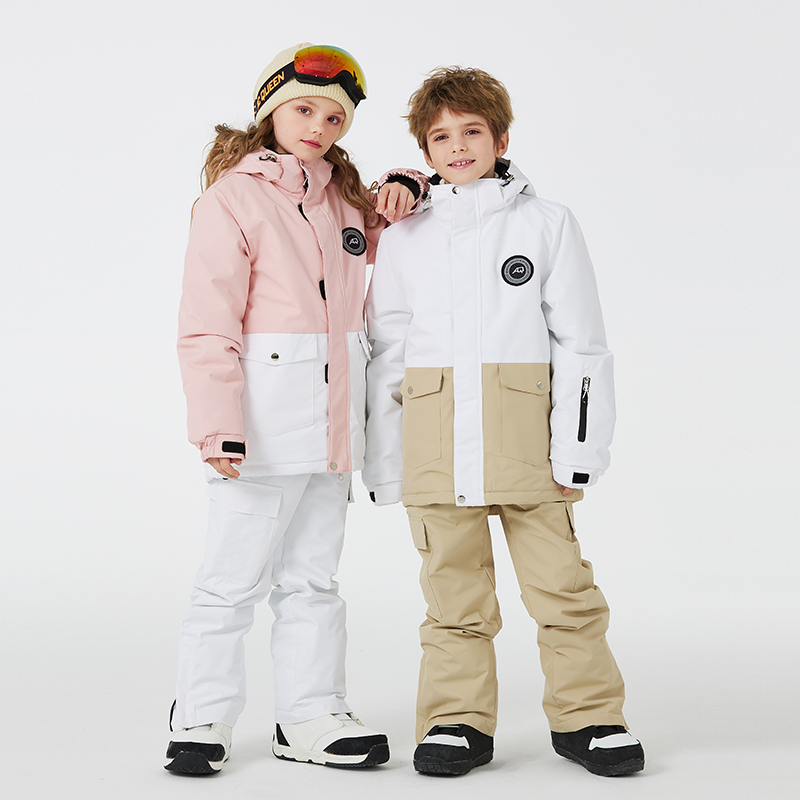 Winter Clothing Kids - ชุดกันหิมะสำหรับเด็ก, ชุดเสื้อผ้าสโนว์บอร์ด, แจ็กเก็ตสกีและกางเกงขายาวรัดรูป, ชุดเด็กสำหรับฤดูหนาว, ชุดเด็กผู้ชายและเด็กผู้หญิง