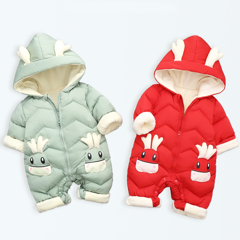 Winter Clothing 1 Year Old - 1-3Y ทารกหนากํามะหยี่ Rompers เสื้อผ้าฤดูหนาวฤดูใบไม้ร่วงเบาะ WARM Onesie