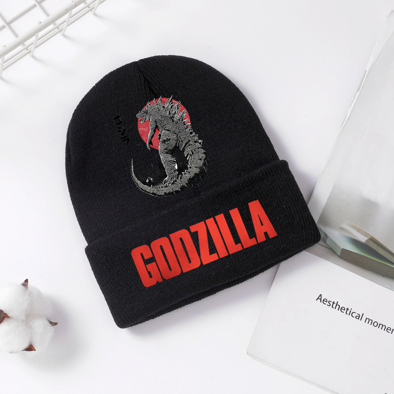 Winter Clothing Kids - Godzilla ถักหมวกฤดูหนาวฤดูใบไม้ผลิ Cool Men เด็กหมวกอะนิเมะพิมพ์ Brimless
