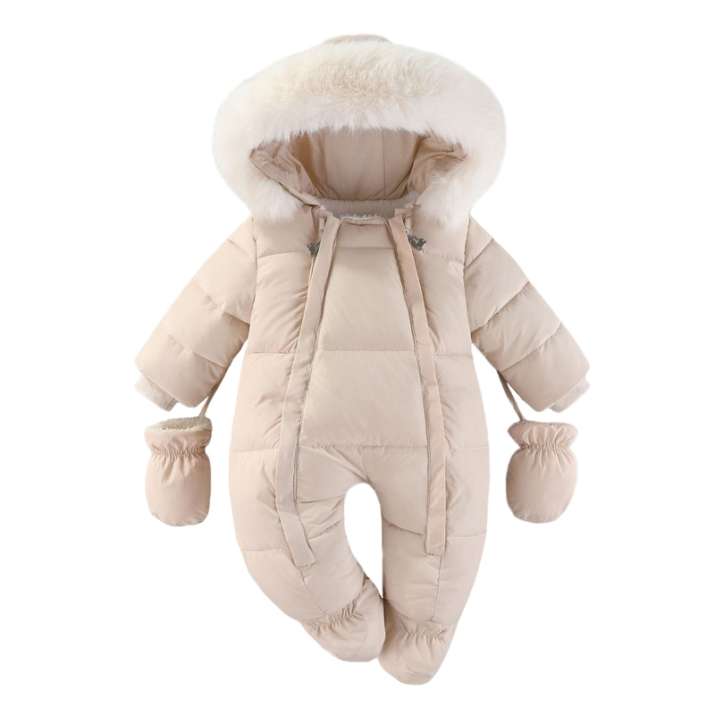 Winter Clothing For Babies - ชุดหมีทารกแรกเกิดฤดูหนาวพร้อมถุงมืออุ่น Baju Bayi perempuan หนาและจั๊มสูทเด็กทารกกำมะหยี่มีฮู้ดเสื้อผ้าเด็กอ่อน0-18เมตร