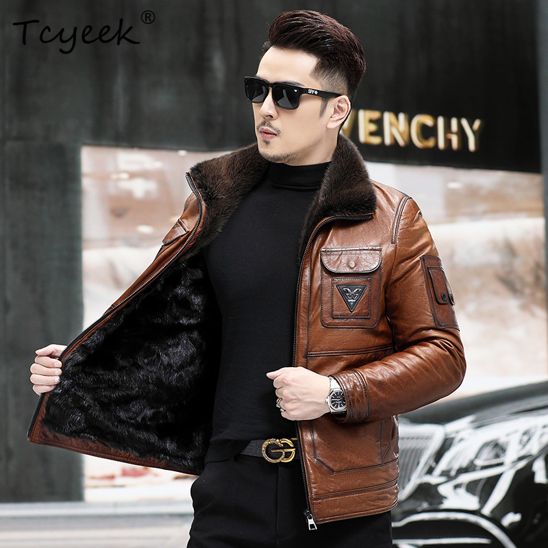 เสื้อแจ็คเก็ตหนังแกะแท้ Tcyeek - Winter Clothing Layers บทวิจารณ์และราคา