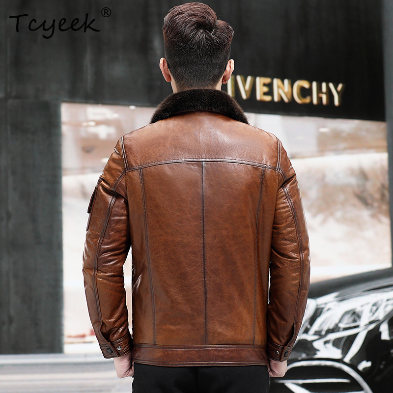 เสื้อแจ็คเก็ตหนังแกะแท้ Tcyeek - Winter Clothing Layers บทวิจารณ์และราคา