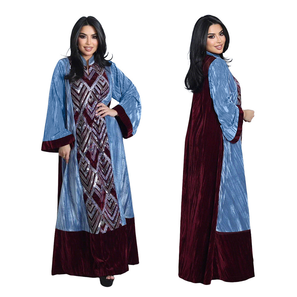 ชุดเดรสผ้ากำมะหยี่ปะติดปะต่อสำ - Winter Clothing Dubai บทวิจารณ์และราคา