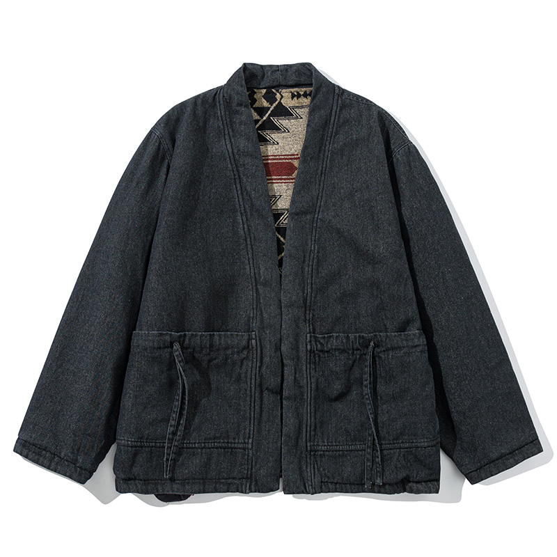 แฟชั่นVINTAGE REVERSIBLE Coatก - Traditional Winter Japanese Clothing บทวิจารณ์และราคา
