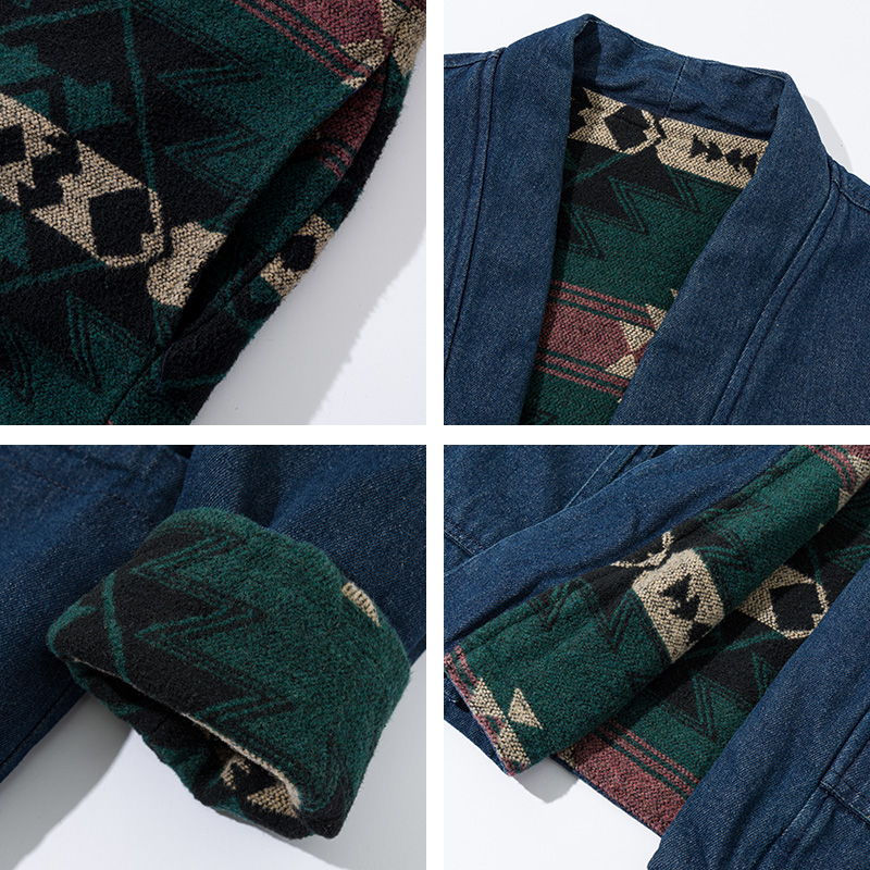 แฟชั่นVINTAGE REVERSIBLE Coatก - Traditional Winter Japanese Clothing บทวิจารณ์และราคา
