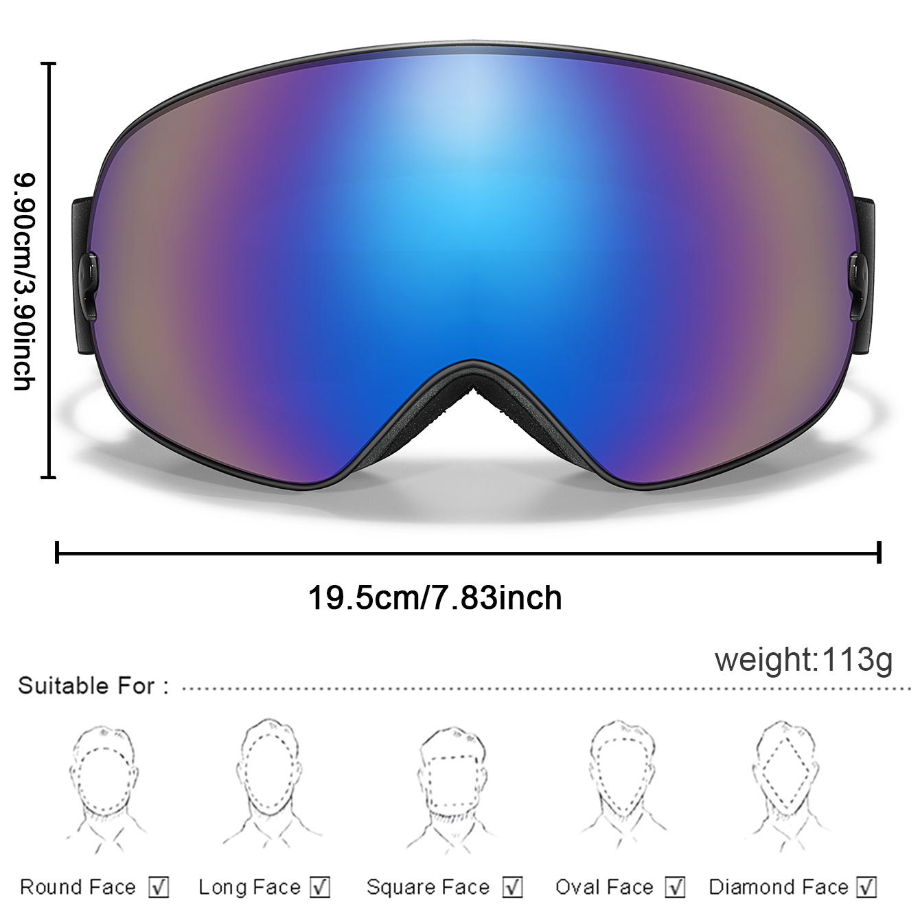 แว่นตาเลนส์ป้องกันหมอกสำหรับเล - Snow Goggle Uv บทวิจารณ์และราคา