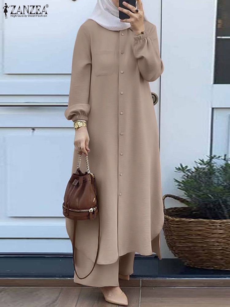 ZANZEA แฟชั่น2Pcs ผู้หญิงมุสลิ - Winter Clothing Dubai บทวิจารณ์และราคา