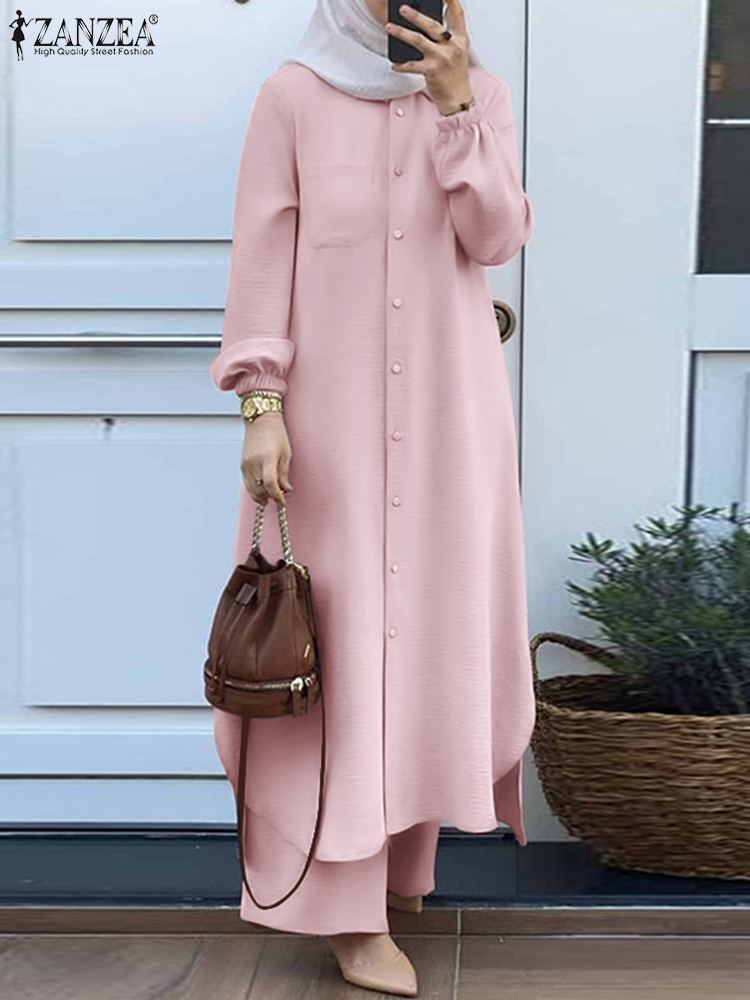 ZANZEA แฟชั่น2Pcs ผู้หญิงมุสลิ - Winter Clothing Dubai บทวิจารณ์และราคา