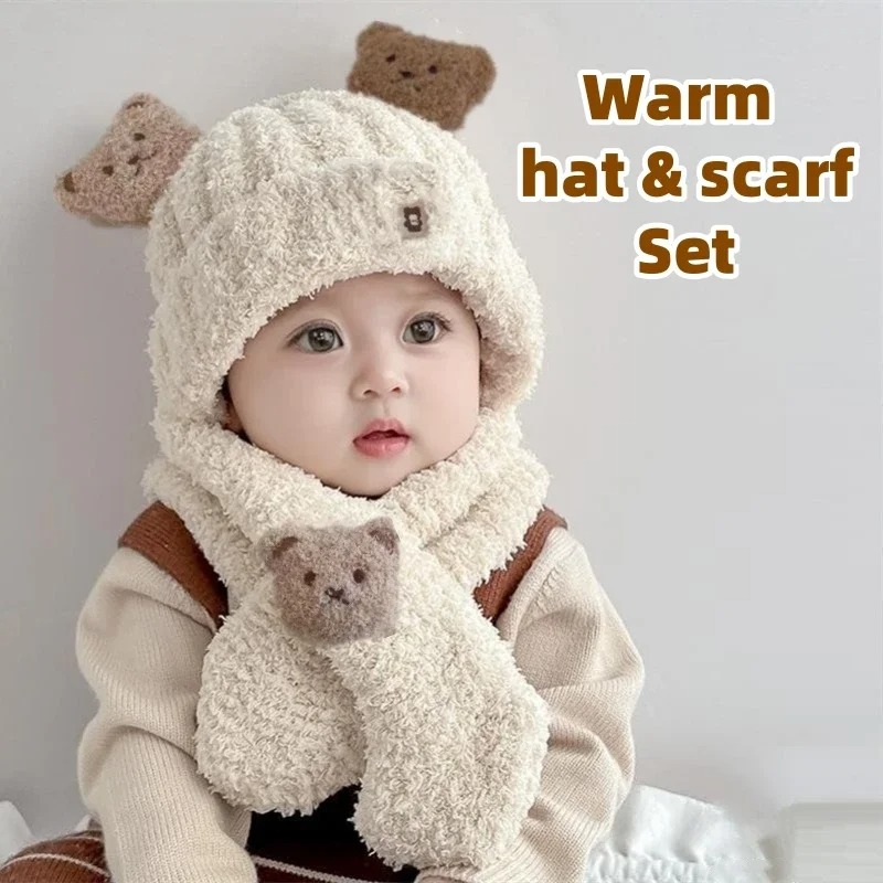 1-10 ชิ้น ชุดหมวกและผ้าพันคอเด - Winter Clothing For Babies บทวิจารณ์และราคา
